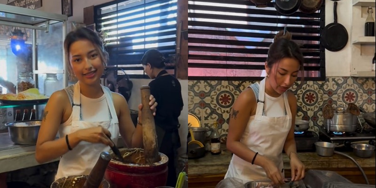 Portrait of Jennifer Coppen Helping to Cook at Her In-Law's Restaurant, Ensuring Non-Halal Menu is Cooked in a Separate Kitchen