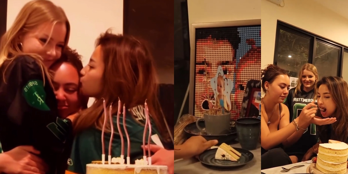 Portrait of Jennifer Coppen Celebrating the Birthday of Dali Wassink's Younger Sibling, Blowing Out Candles with Emotion - Close Like Biological Siblings