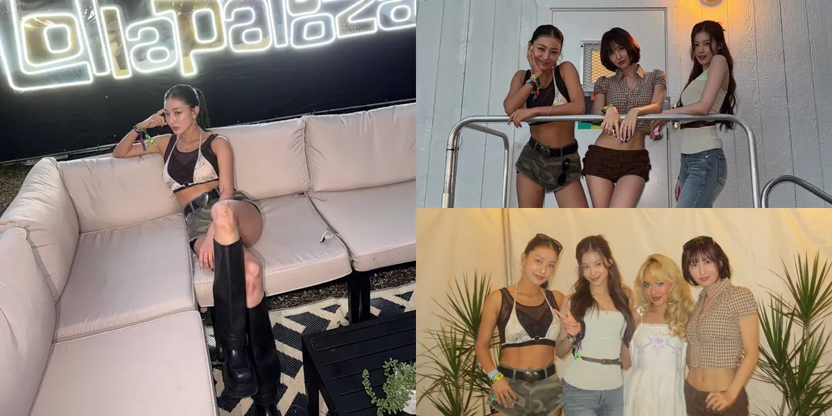 Portrait of Jihyo TWICE Behind the Scenes at Lollapalooza, Showcasing Closeness with Sabrina Carpenter