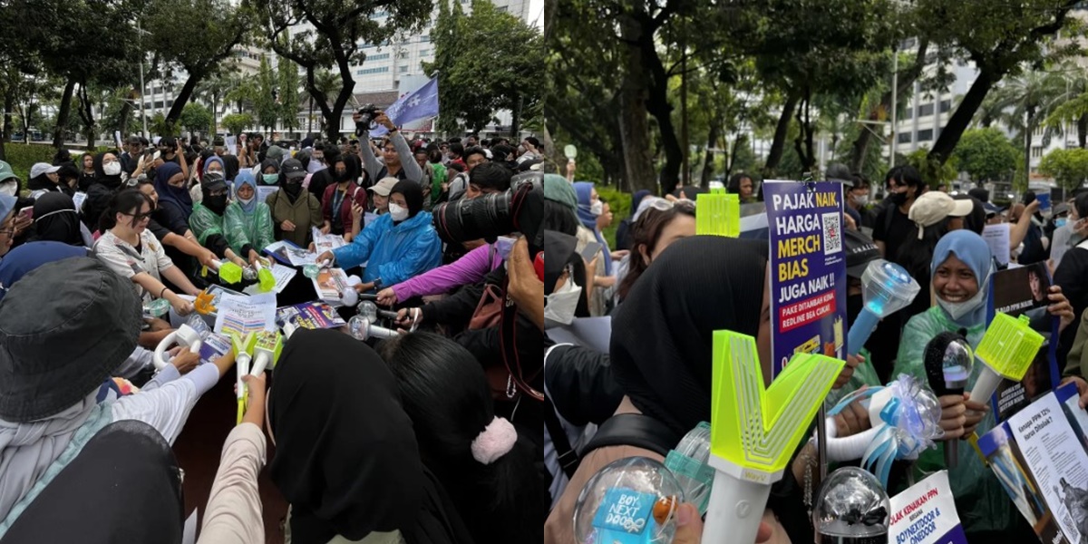 Portrait of K-Popers Indonesia Joining the Protest Against the 12 Percent VAT Increase, Bringing Lightsticks and Distributing Free Food