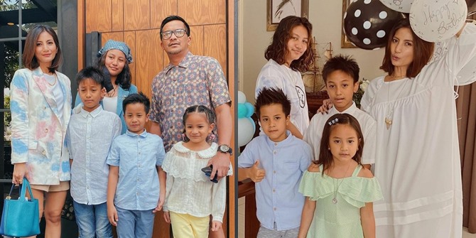 Portrait of Natasha Dewanti, Actress of 'Ikatan Cinta', with Her Four Children, a Fashionable Mother