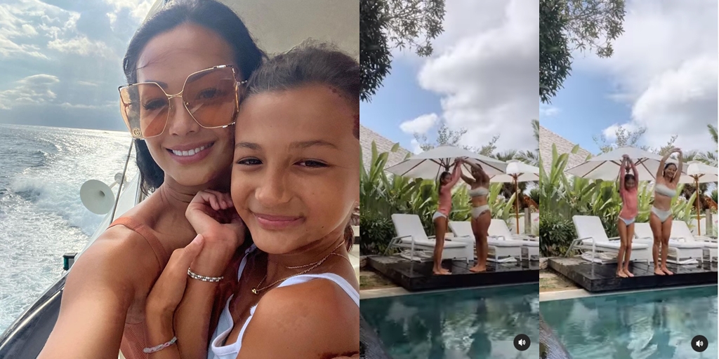 The Fun Moments of Indah Kalalo Playing with Ayanna Rose in the Swimming Pool, A Mother and Daughter Bonding Filled with Happiness