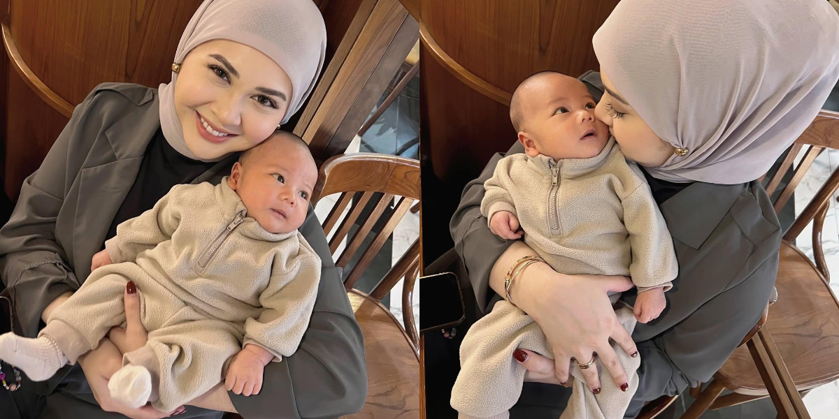 7 Photos of Kesha Ratuliu Carrying Baby Danish Who is 1 Month Old, His Face is Super Adorable