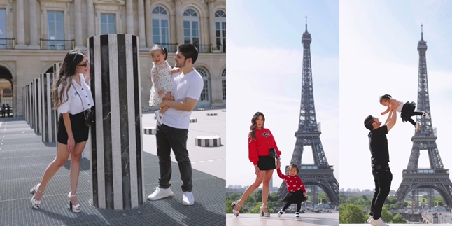 Portrait of Kezia Toemion, Bambang Tri's Daughter-in-law, Vacationing in Paris, Cute Twin Branded Outfits with Baby Kelly