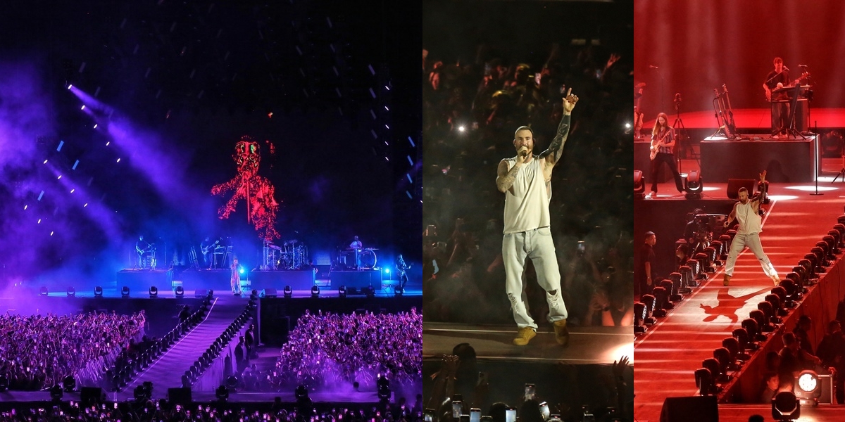 Portrait of Maroon 5 Concert in Jakarta, Adam Levine Asks for a Hug - Spectacular Concert