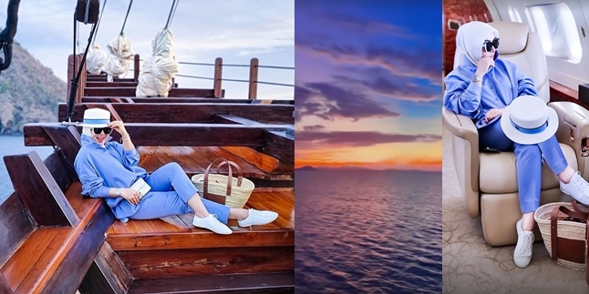 Portrait of Syahrini's Vacation in Labuan Bajo, Riding a Private Jet - Enjoying Luxury Menu on a Ship