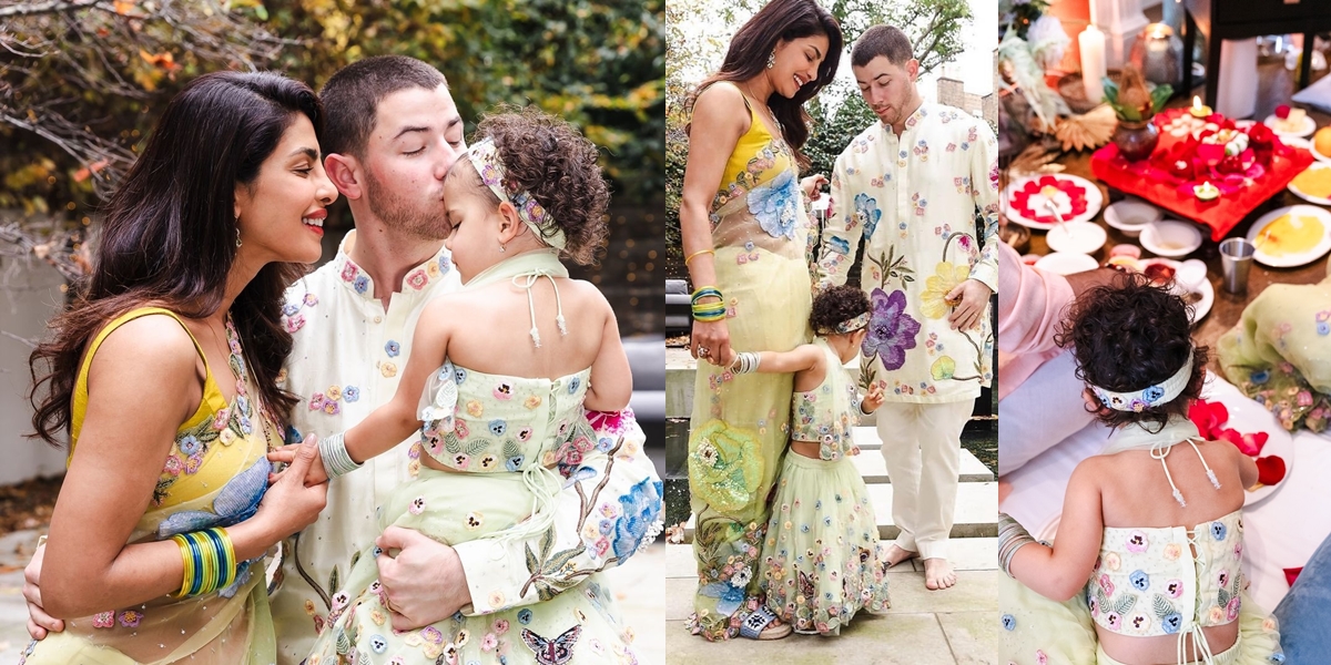 Portrait of Malti Marie in a Lehenga Celebrating Diwali with Priyanka Chopra, Accompanied by Nick Jonas - Adorable!