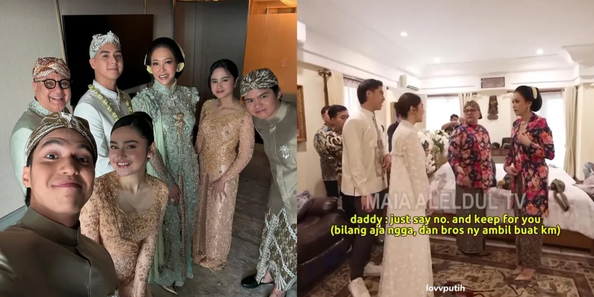 Portrait of the Moment Maia Estianty Offers Syifa Hadju to Wear a Brooch Worth a House at the Siraman Event of Al Ghazali