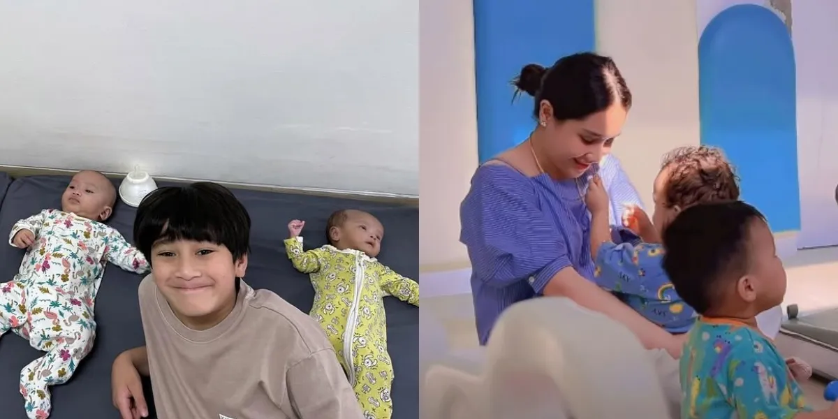 7 Photos of Nagita Slavina and Rafathar Visiting a Foundation in Bali, Playing with the Children