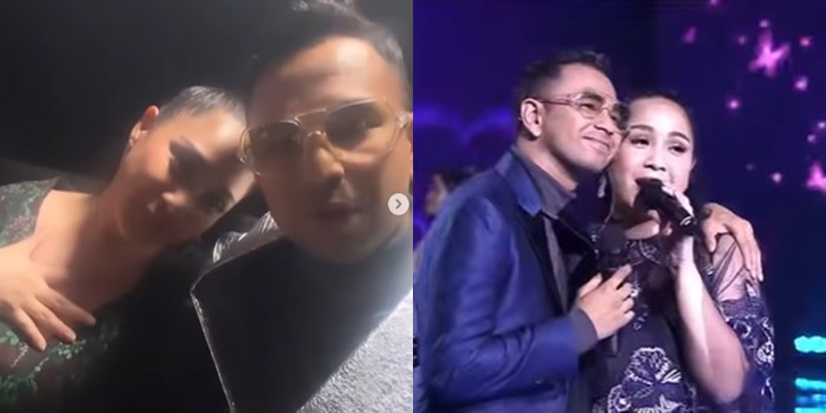 Potret Nagita Slavina and Raffi Ahmad When Ayu Ting Ting Performs at Indosiar's Birthday, Smiling Together