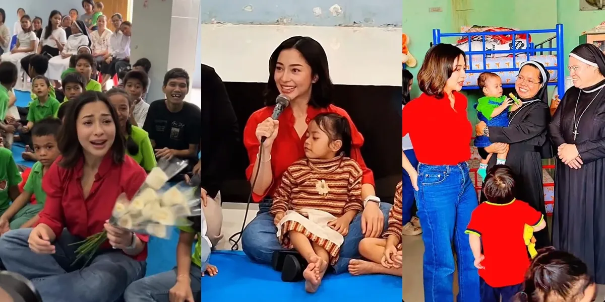 Portrait of Nikita Willy Donating to an Orphanage, Touched and Crying When Given Flowers