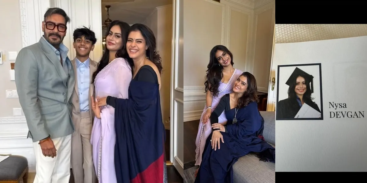 Portrait of Nysa Devgan Graduating from University in Switzerland, Kajol and Ajay Devgan Present