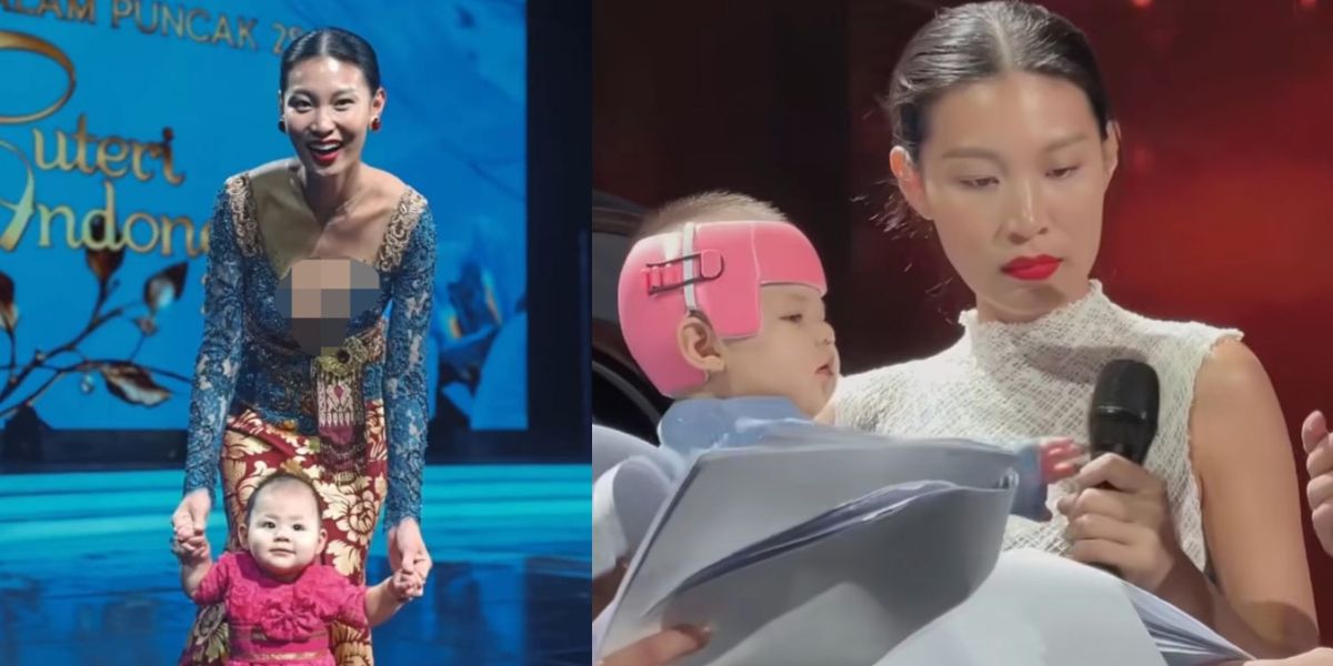 Portrait of Patricia Gouw Taking Her Little Daughter to the Final Rehearsal of Putri Indonesia 2025, Zoe Looks Adorable in a Kebaya