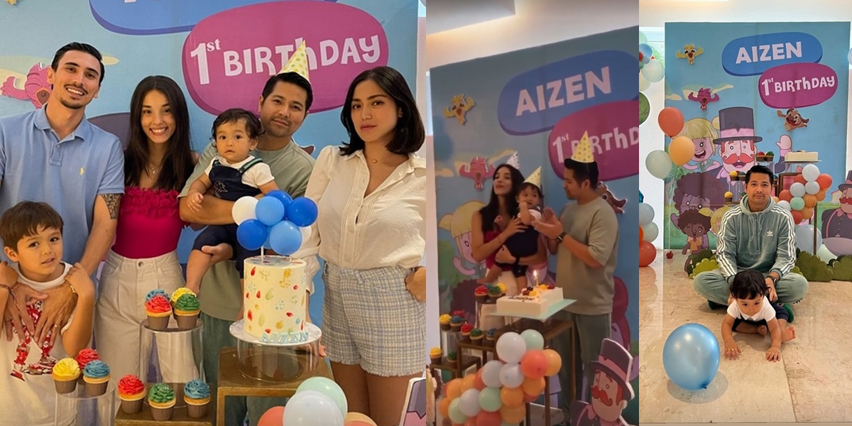 Portraits of Aizen Erick Iskandar's First Birthday Celebration, Jedar Laughs Happily - Festive Party at Home