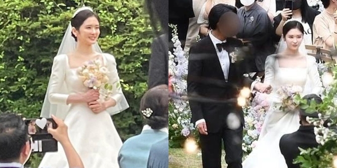 Portrait of Jang Nara's Beautiful Wedding in a White Dress, Filled with Happiness Like a Scene in a Korean Drama