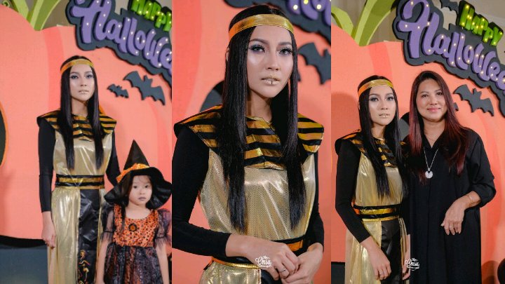 Portrait of Ruben Onsu's Family Halloween Party, Sarwendah Dresses Up as Cleopatra and Amazes Everyone