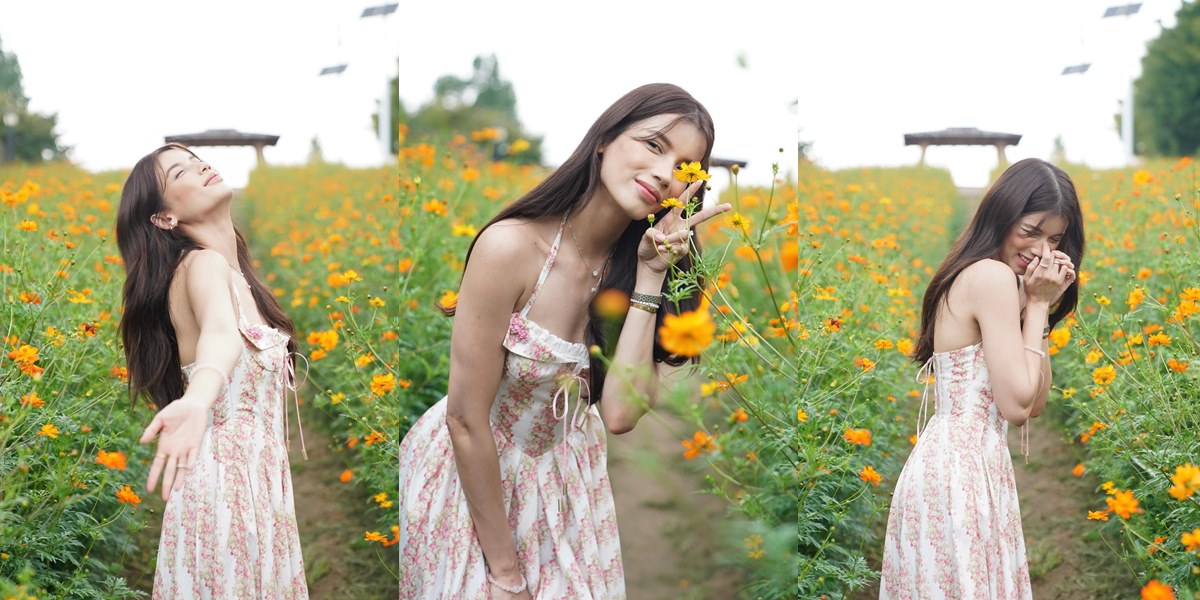 Portrait Photoshoot of Sabrina Chairunnisa in South Korea, Wearing a Beautiful Dress - Looks Like a Young Girl