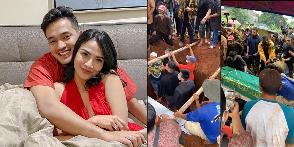 Portrait of the Funeral Process of the Late Vanessa Angel and Bibi Ardiansyah, Community Residents Help Lower the Bodies into the Lahat Tomb Amidst the Drizzling Rain