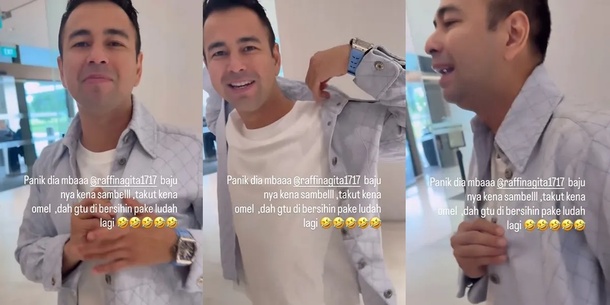 Raffi Ahmad's Panic Portrait: His Chanel Shirt Got Stained with Sambal, Cleaned with Spit