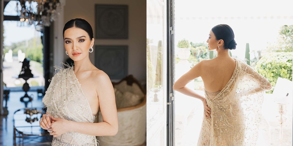 Portrait of Raline Shah Flaunting Her Smooth Back in a Golden Dress at a Global Event, Stunningly Beautiful!