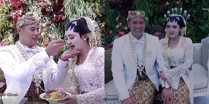 Portrait of Javanese Traditional Procession Via Vallen and Chevra Yolandi After the Wedding Ceremony, Always Smiling and Holding Hands