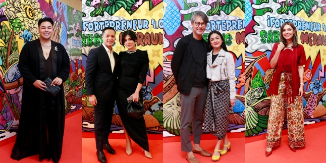 Portrait of a Row of Top Artists Competing to 'Dress to Impress' on the Red Carpet of the Sabang Merauke Show