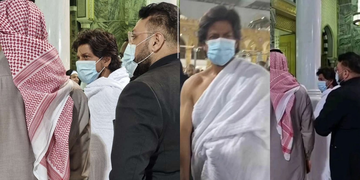 Portrait of Shahrukh Khan Umrah in Mecca, Handsome Wearing Ihram Clothes - Receives Special Escort