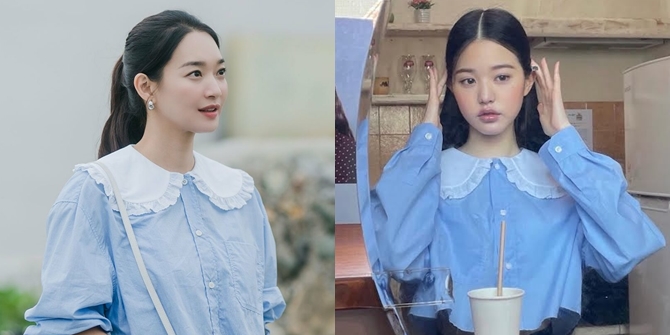 Portrait of Shin Min Ah and Wonyoung IVE Wearing the Same Outfit from Miu Miu, Different Beautiful Vibes, Who Looks Cooler?