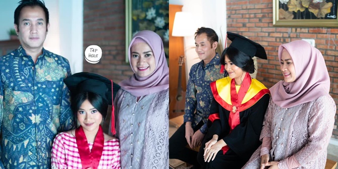 Portrait of Siti Adira Kania during Graduation at Home Accompanied by Parents and 3 Siblings, Togetherness of Aldi Bragi & Ikke Nurjanah Becomes the Highlight