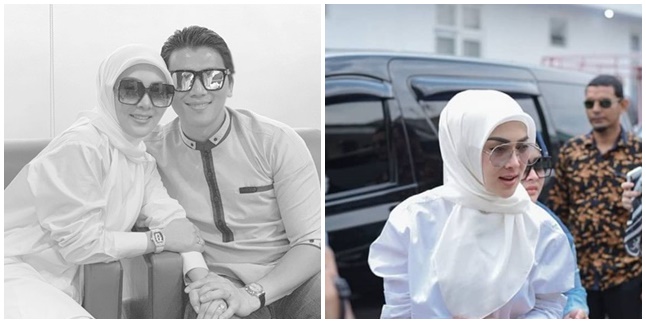 Portrait of Syahrini & Reino When Attending a Study, Shining in White Attire