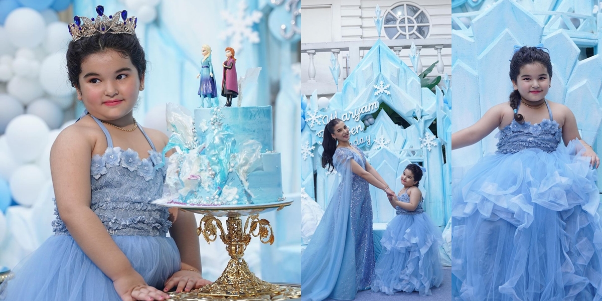 Portrait of Maryam's 4th Birthday, Tasya Farasya's Daughter, Luxurious Party - Beautifully Wearing a Princess Frozen Crown