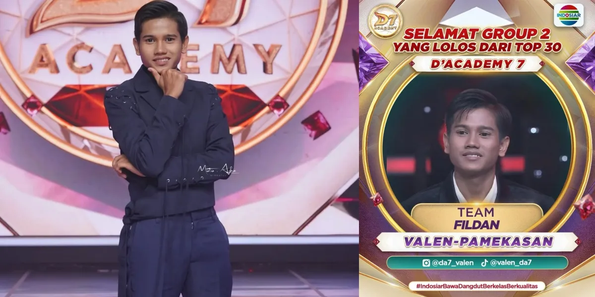 Portrait of Valen, a Contestant of D'Academy 7, Who Received Praise from Lesti Kejora and Soimah