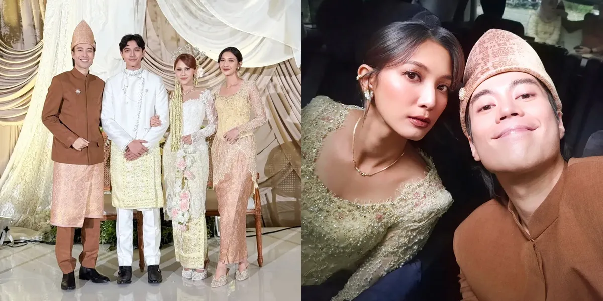 Portrait of Vidi Aldiano and Sheila Dara at Nadin Amizah's Wedding, Wearing Bugis Makassar Traditional Attire