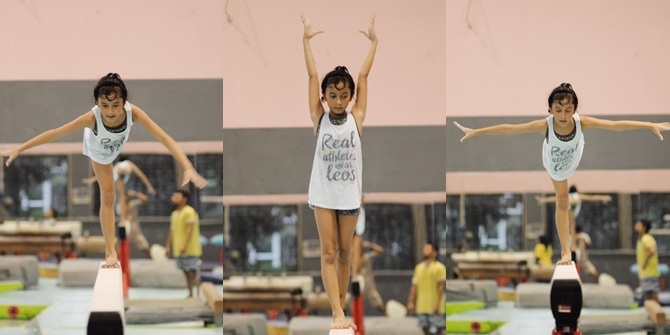 Portrait of Widuri, Child of Widi & Dwi Sasono, Practicing Gymnastics, Cool!