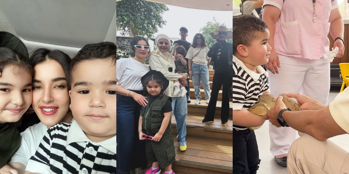 Quality Time with Family, 7 Photos of Tasya Farasya Taking Her Kids on a Vacation to the Mini Zoo - the Youngest is Brave Enough to Hold a Snake