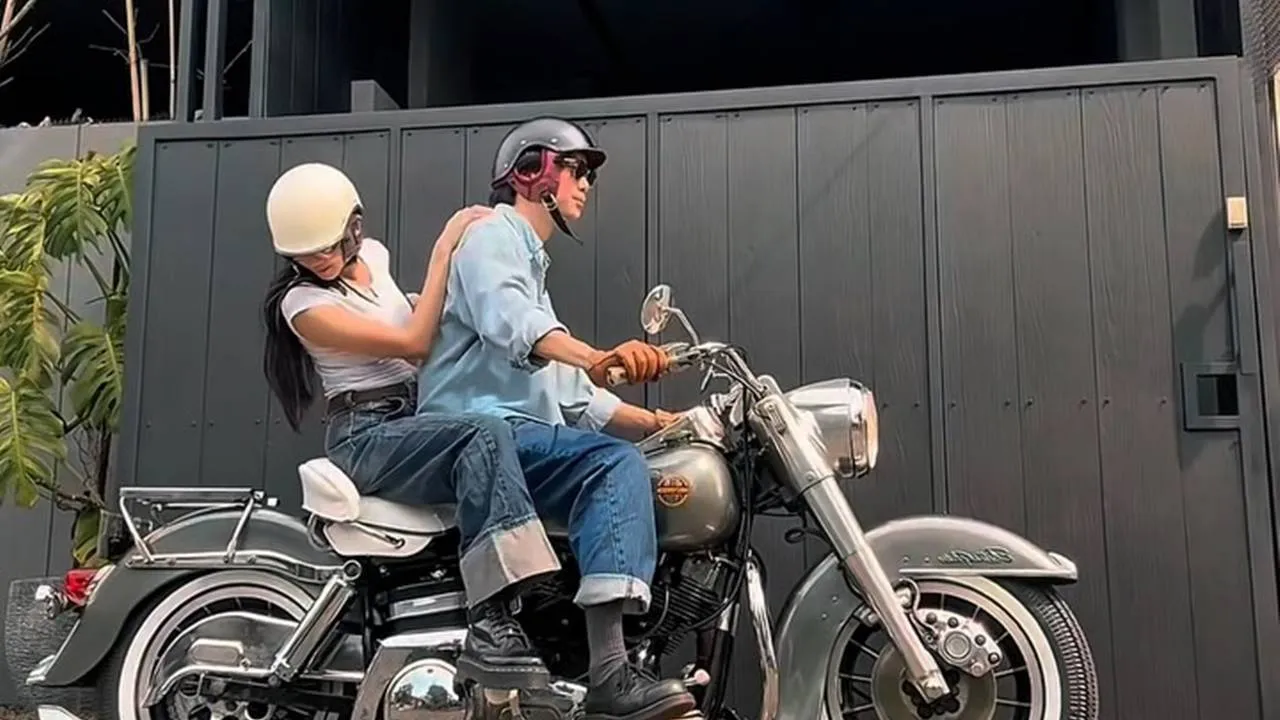 Rachel Cia and Dikta Riding a Motorcycle, Sweet Moment of the Newlyweds