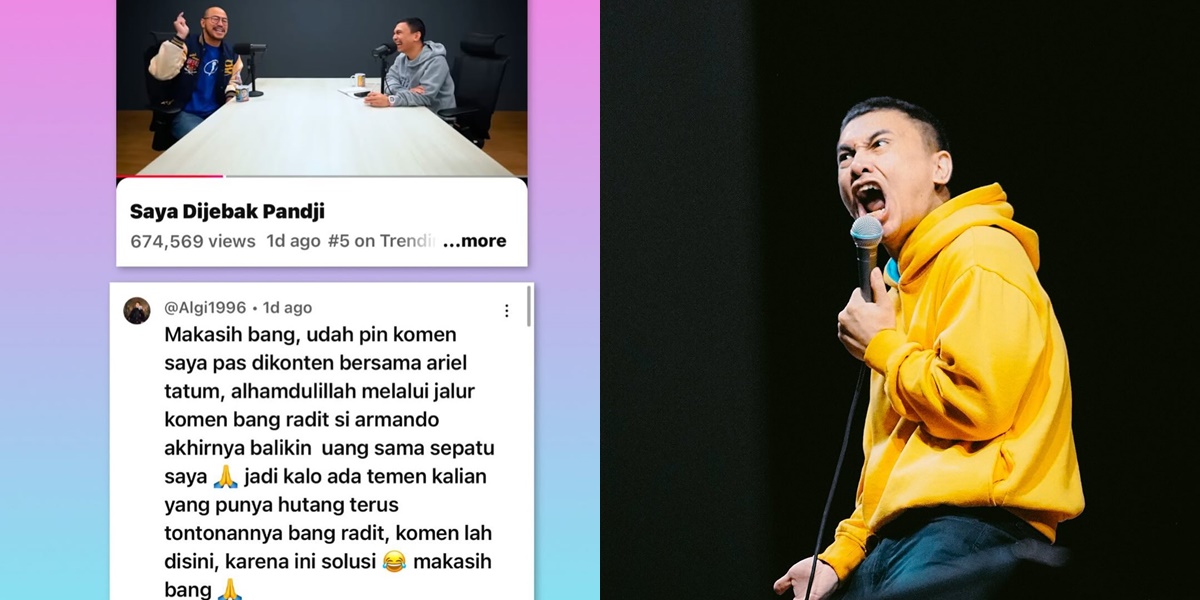 Raditya Dika Pins Comment of a Person Demanding Debt on His Youtube, Turns Out Effective Ending with Money Returned