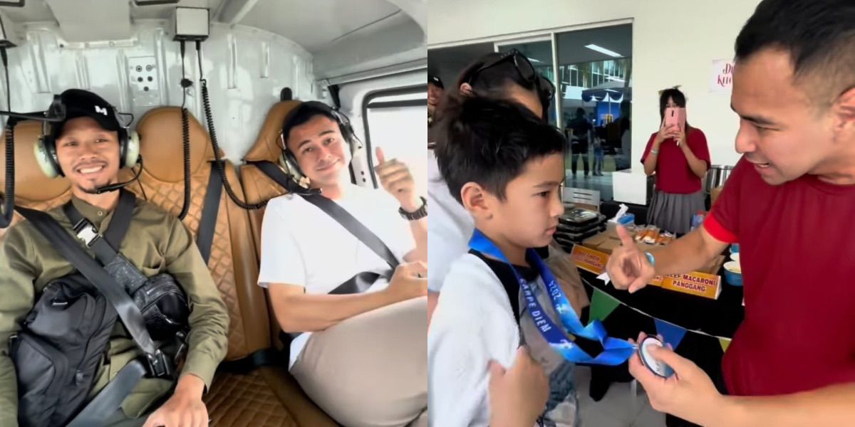 Raffi Ahmad Rents a Helicopter to Accompany Rafathar to School Event