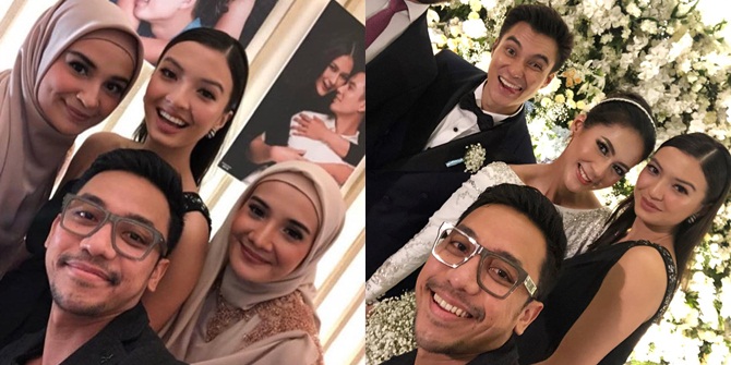 Raline Shah and Bubah Alfian Compact at Baim Wong - Paula's Wedding Reception