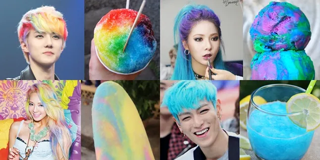 RAMBUT PELANGI IDOLA KOREA YANG MIRIP ES KRIM, SEGAR BIKIN 