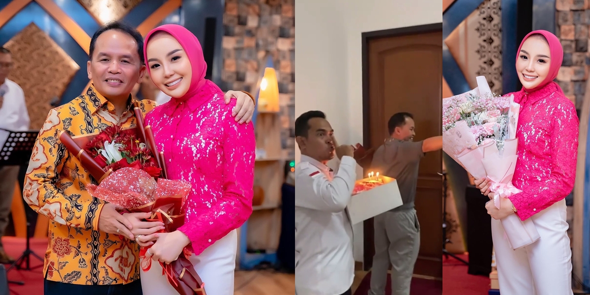 Celebrate 24th Birthday, Thisia Halijam, Agustiar Sabran's Former Husband Ussy Sulistiawaty's Wife, Gets Midnight Surprise