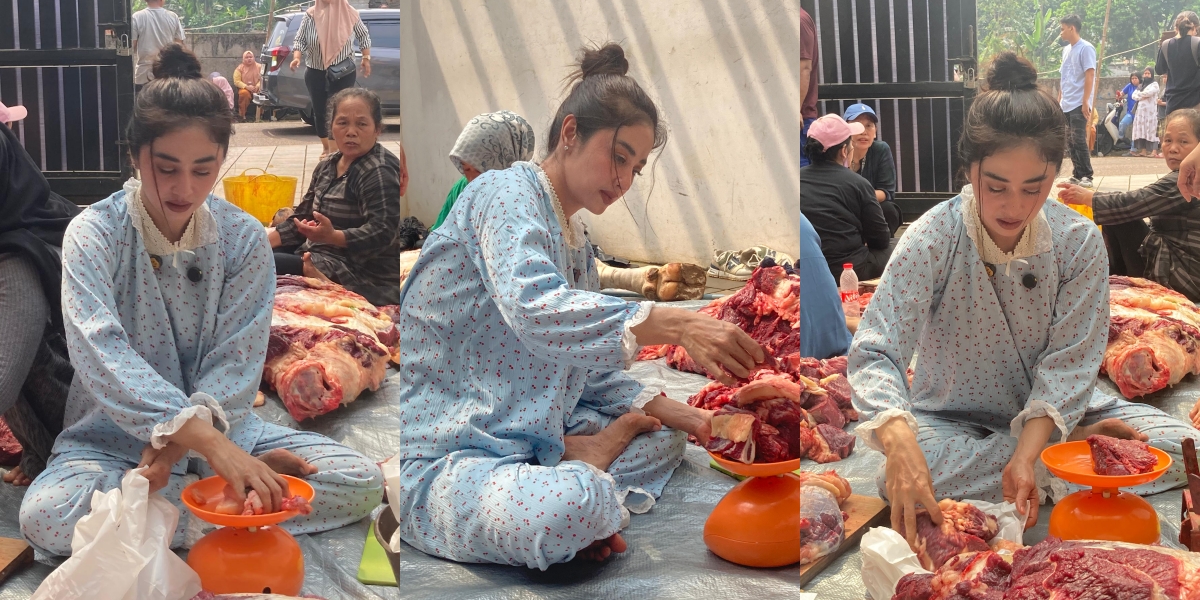Viral Blessings Video, 10 Photos of Dewi Perssik Sacrificing 17 Cows in Three Cities During Eid al-Adha