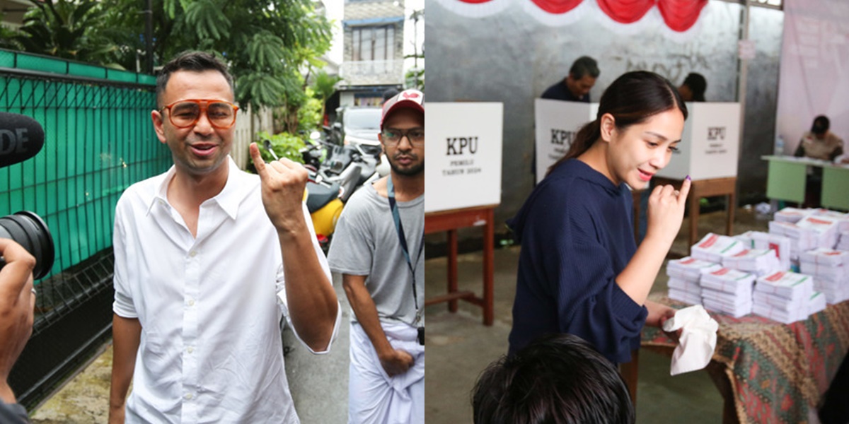 Romantic Riding Motorbike Together, Portrait of Raffi Ahmad and Nagita Slavina Voting at the Polling Station in Simple Outfit