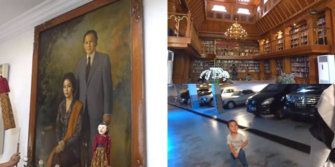 BJ Habibie's House, Library - Garage Like a Parking Lot in a Mall