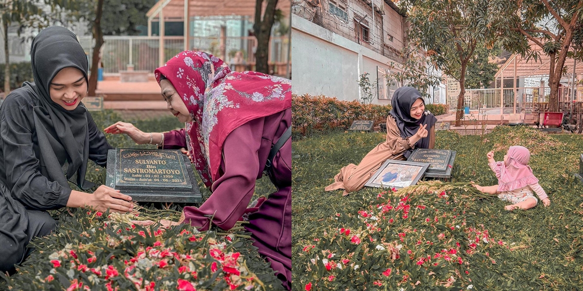 Their Marriage is Rumored to be Crumbling, Here are 10 Photos of Ria Ricis Visiting Her Father's Grave Without Teuku Ryan - Previously Asked to be Patient by Her Mother