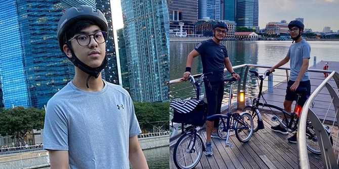 A Series of Handsome Photos of Khayru Hardikusumo Cycling Leisurely, Inherited His Father Gunawan Sudrajat's Hobby