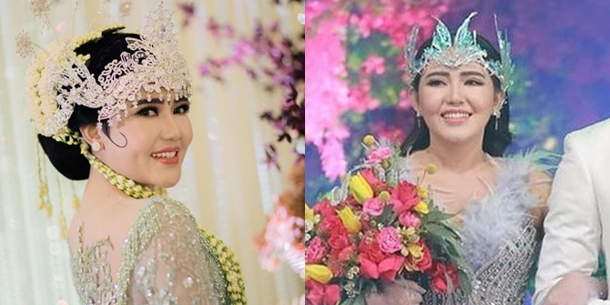 A Series of Headpieces Worn by Via Vallen at the Wedding Event with Chevra Yolandi, Luxurious and Beautiful Works by Rinaldy Yunardi