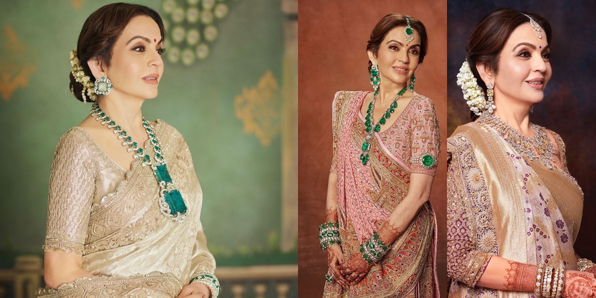 A Series of Nita Ambani's Luxury Jewelry at Anant Ambani - Radhika Merchant Wedding, Including a Necklace Worth Rp966 Billion