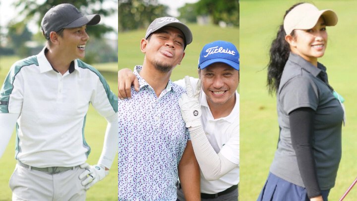 A Series of Photos of Andhika Pratama and Ussy Sulistiawaty Playing Golf with Several Celebrities