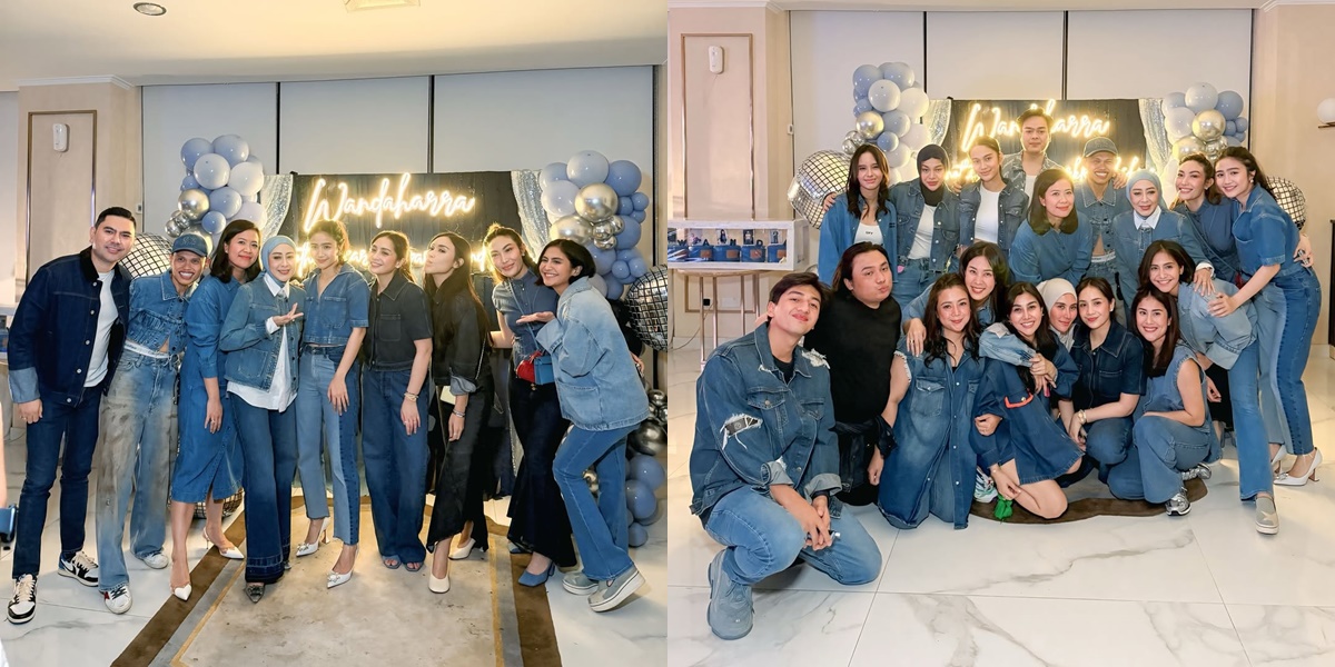A Lineup of Celebrities Present at Wanda Hara's Birthday, Coordinated in All-Denim Outfits